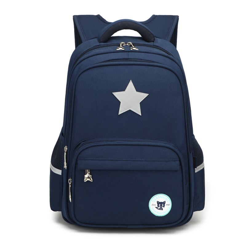 School Bags for Boy Girl Luxury Polyester Brand Children Backpack Unisex Student Book Bag Kids Primary Schoolbag: Blue