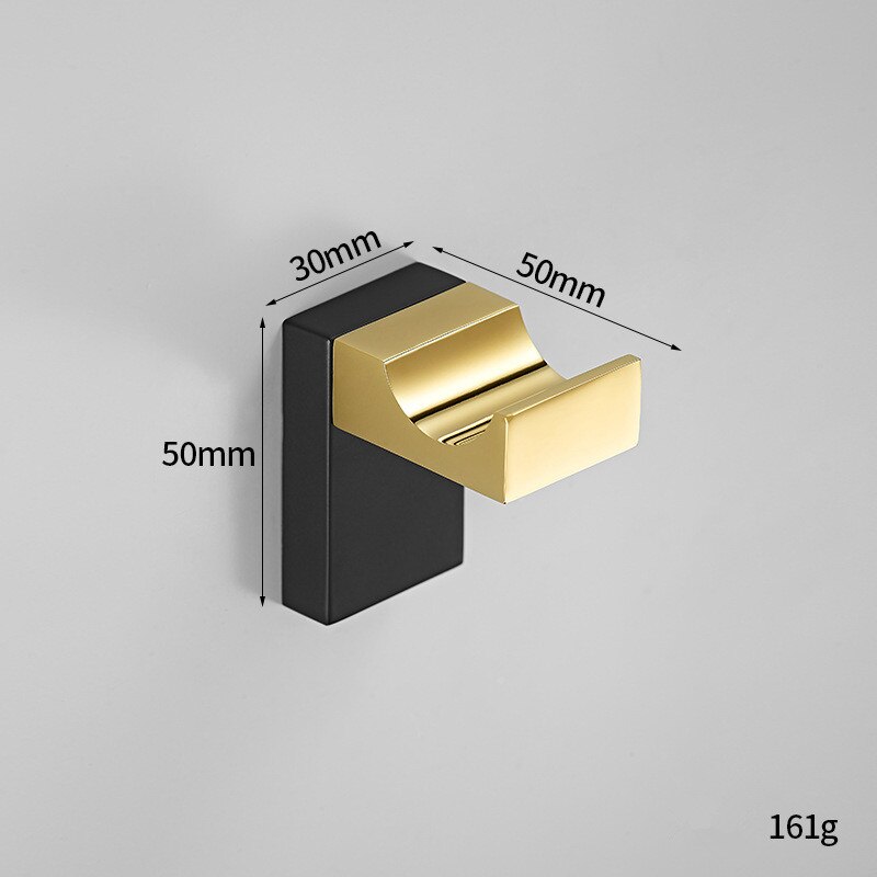 Gyldne sorte kroge til badeværelse vægstativ tøj nøgle håndklæde krog på væghængeren ss boligindretning tilbehør: 8992- timer