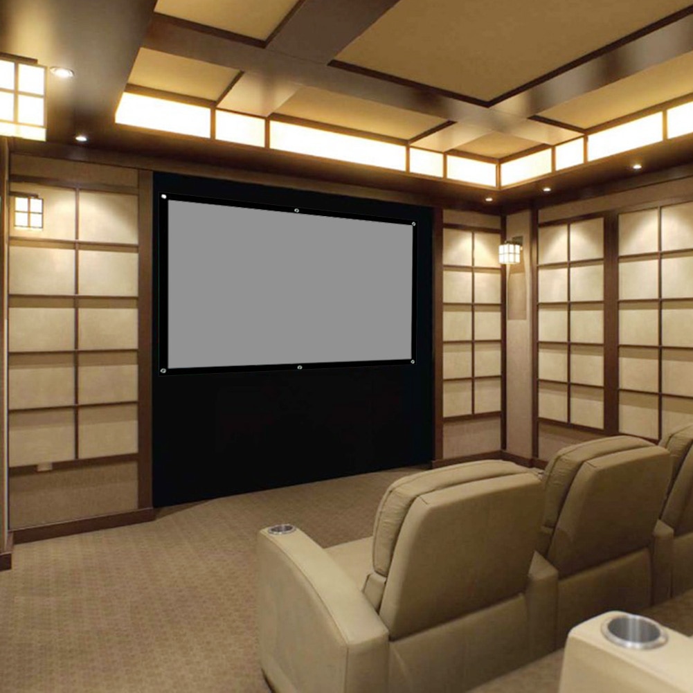 16/9 Portable Foldable Projector Screen 84 Inch Wall Mounted 3D HD Projection Screen fabric Canvas for Home Cinema Theater