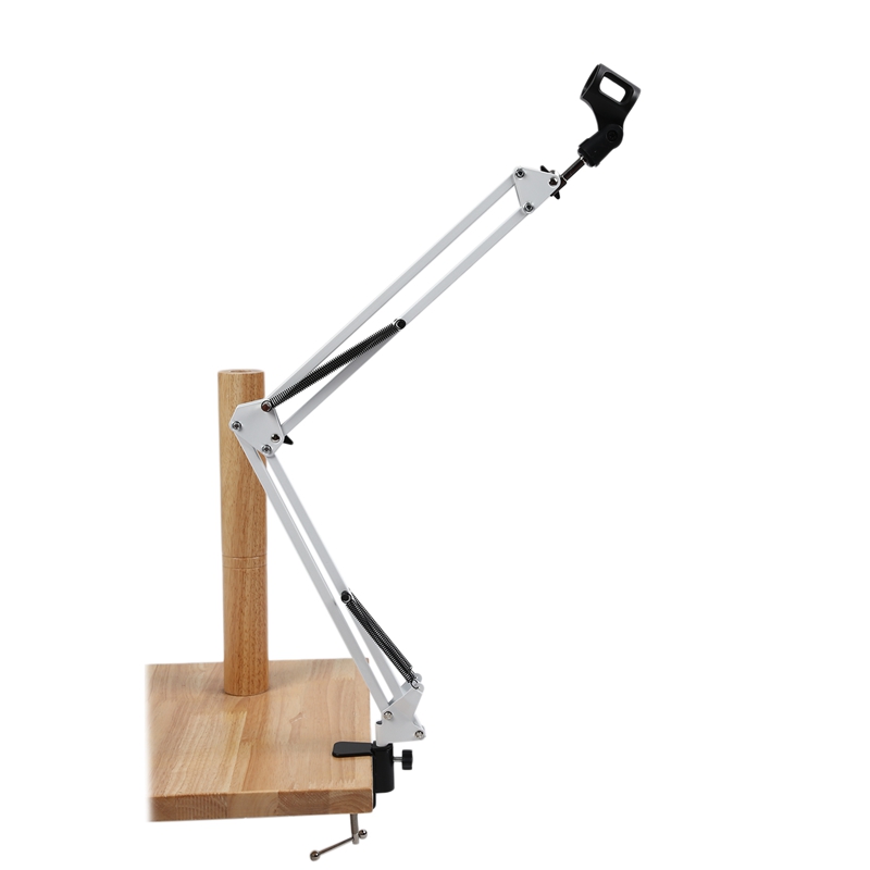 NB35 Extendable Recording Microphone Holder Suspension Boom Scissor Arm Stand Holder with Microphone Clip Table Mounting Clamp