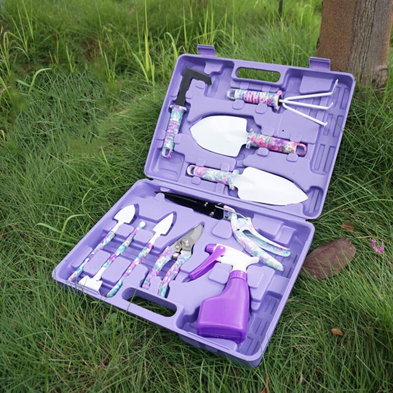 10 pièces/ensemble jardin outils de jardinage ensemble ergonomique truelle râteau désherbeur cisailles pulvérisateur avec étui de transport PAK55