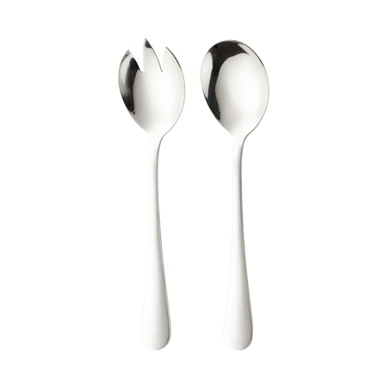 Stainless steel spoon fork set Buffet dinner party fruit salad spoon salad fork Western tableware