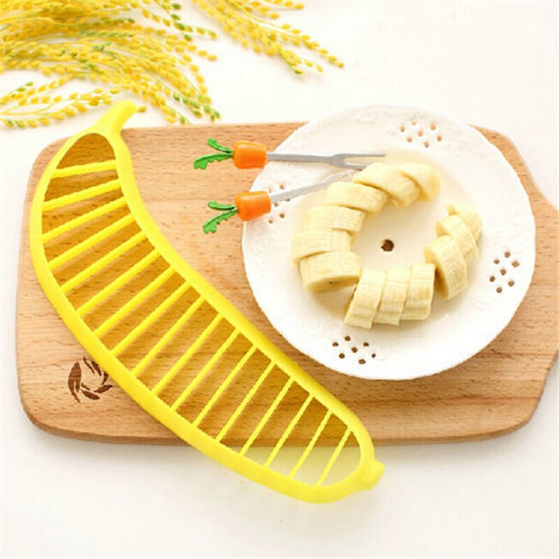 ! 1 stks Banana Slicer Chopper Cutter Plastic Banana Salade Make Tool Fruitsalade Worst Cereal Cutter Plastic Banaan