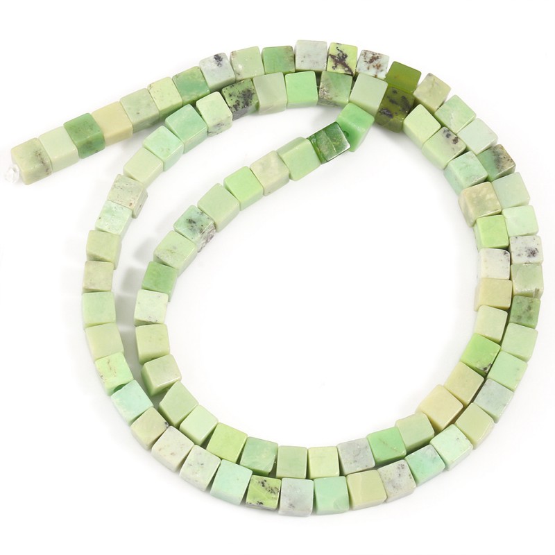 Naturstein, quadratisch, Meeressediment, kaiserliche Jaspis, Türkise, 4 x 4 mm, Würfel, verlieren Distanzperlen für Schmuckherstellung, DIY-Armbinde, 38,1 cm: Licht Grün
