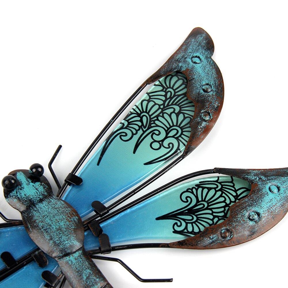 Metal Dragonfly Muur Kunstwerk Voor Tuin Decoratie Miniaturas Dier ...