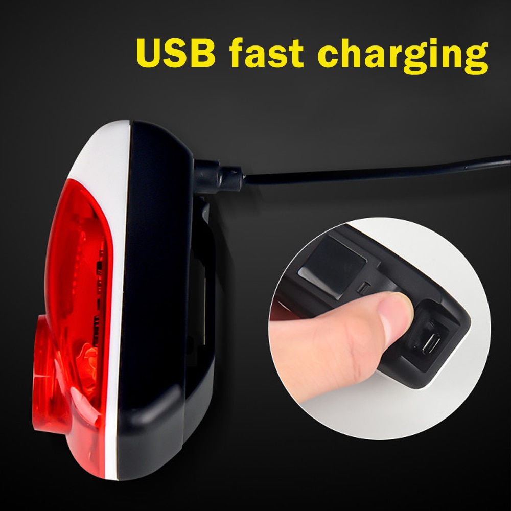 Achterlichten Fiets Licht Lamp Usb Oplaadbare Achterlicht Waterdicht Raypal 3W Led Veiligheid Cycling Bike Light Fiets Accessoires