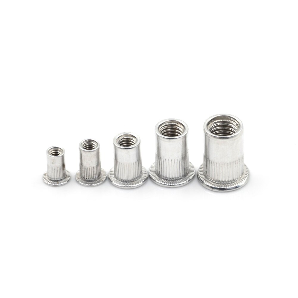 20Pcs/lot M4 M5 M6 M8 M10 Aluminum Alloy Rivnut Flat Head Threaded Rivet Insert Cap Rivet Nut