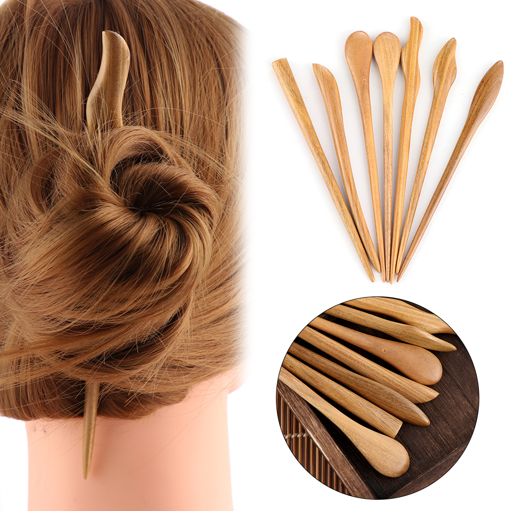 Vintage Top Hair Stick Pick Natural Wooden Sandalwood Handmade Ethnic Hairpin Chinese Style Hairpins