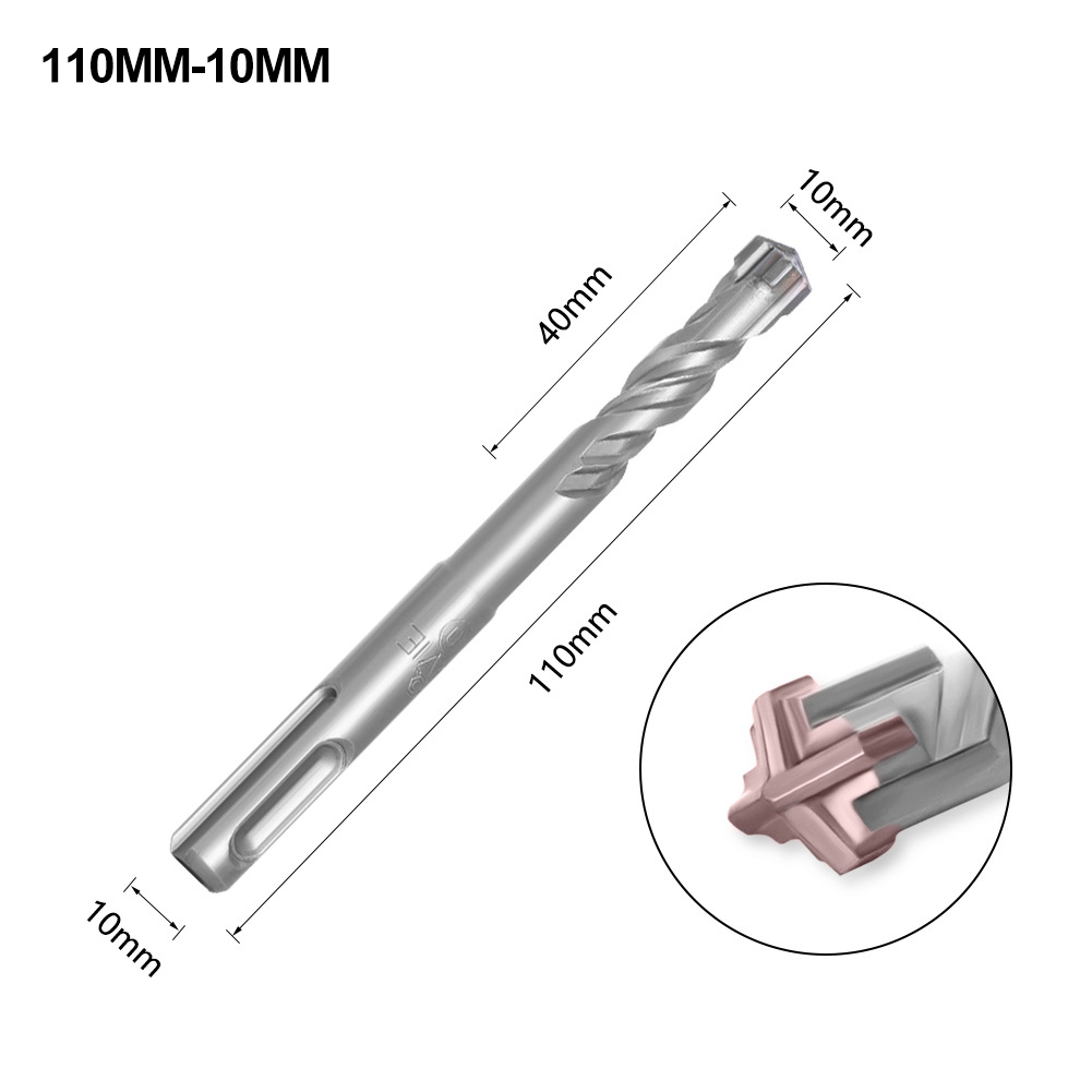 SDS Plus Drill Bit Concrete Cross Tips Bits 4 Cutters Ceramic Wall Brick Drilling Bits Electric Hammer Bits