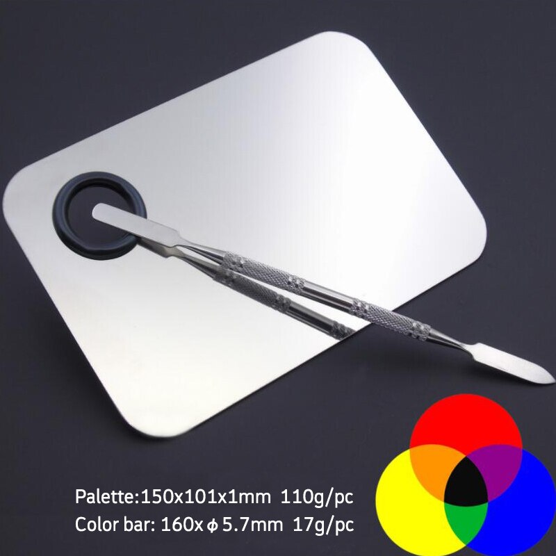 Paleta de pintura de acero inoxidable de , paleta de maquillaje para acuarela, pintura al óleo de acrílico, Material Escolar, suministro de arte