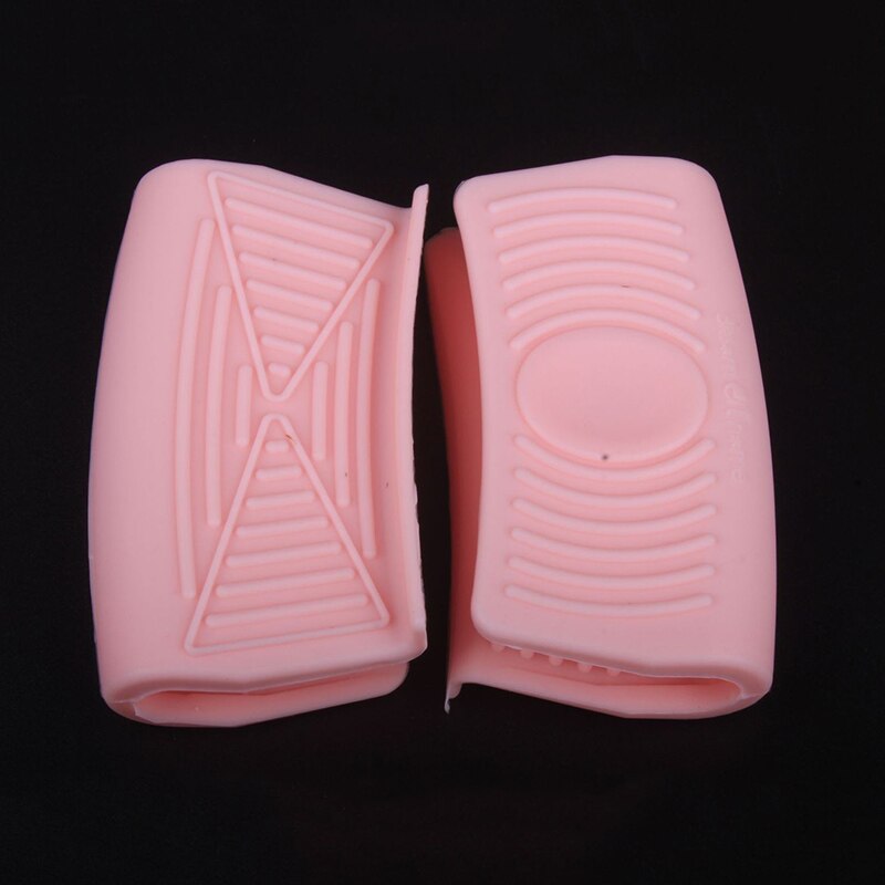 Siliconen pannenlappen 2 stuks praktische hittebestendige handschoenen oven mini handschoenen hittebestendige anti-verbrandingshandschoenen houders hittebestendige handschoenen: Lichtroze