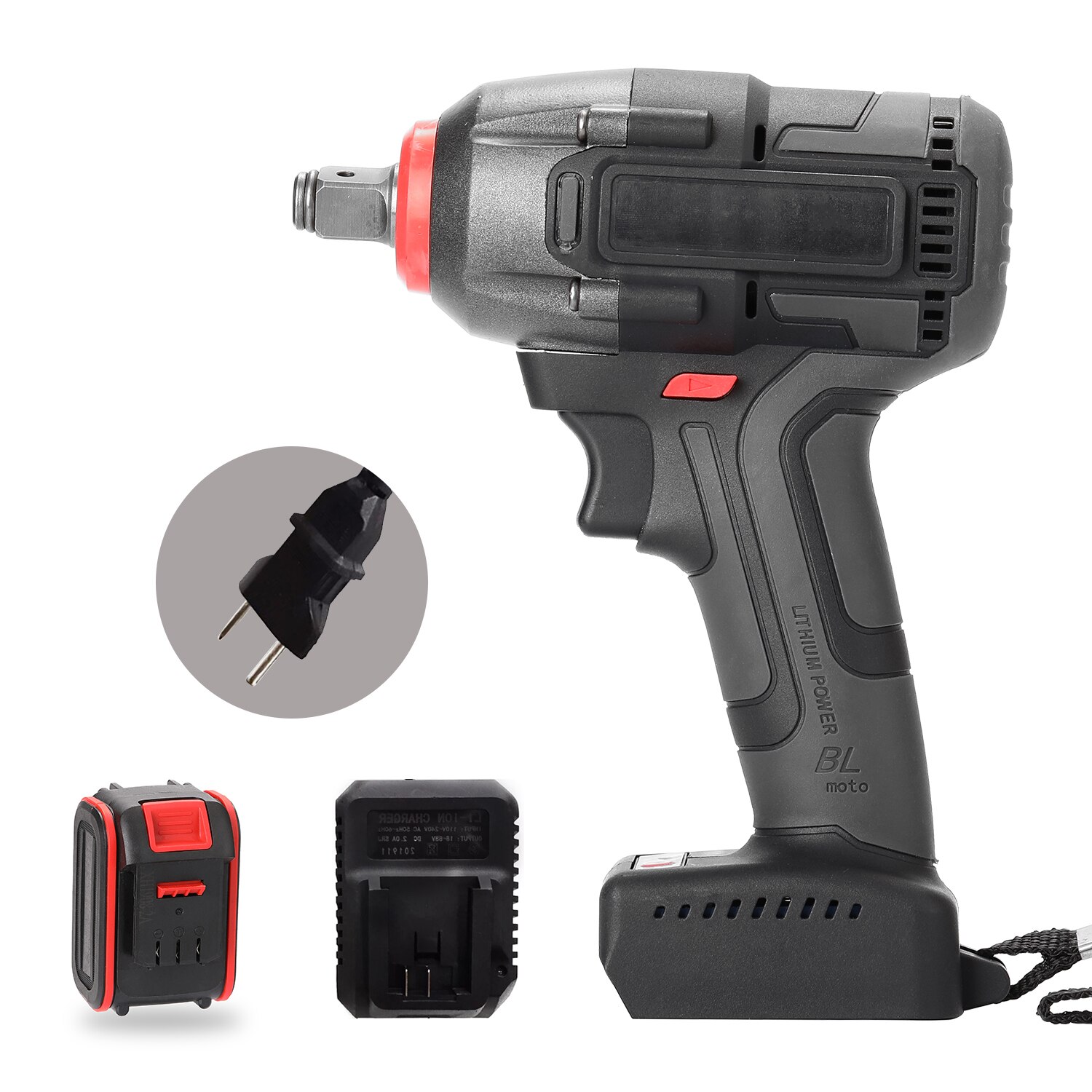 Electric Hand Wrench Electric Rechargeable Cordless Brushless Impact Wrench Multifunction Wireless Home DIY Electric Power Tool: US / 1  Battery