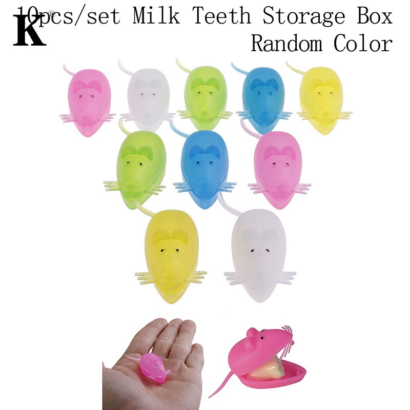 10pcs Cute Mini Mouse Shape Plastic Save Milk Teeth Storage Box Baby Teeth Box For Boy Girl Kid Baby Tooth Box Organizer