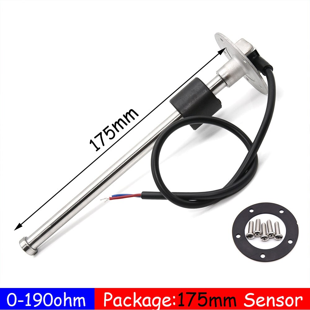Neue 150/200/225/250/275/300/500mm Tankanzeige Sensor Kraftstoff sender Einheit Fit Kraftstoff Messgeräte Digital Öl Tank Level Meter 0-190ohm: 175mm
