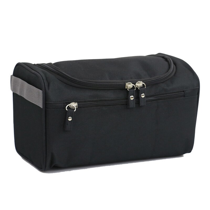 Voyage cosmétique organisateur sac hommes suspendus toilette lavage bain mallette de rangement femmes sac de maquillage étanche: Black