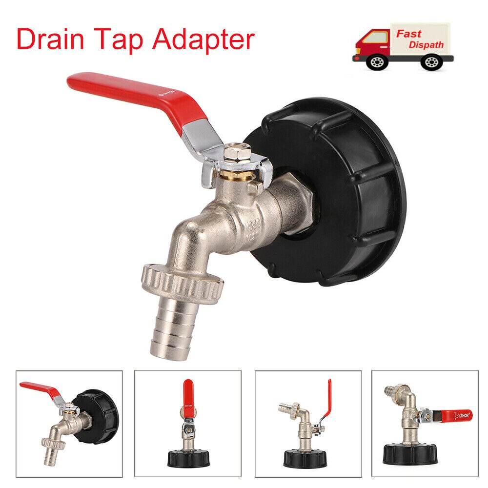 IBC Adapter With Drain Ball Valve For 1000 Liter Container Tank 3/4 Inch S60*6 Watering Equipment Water Storage Rain Barrels