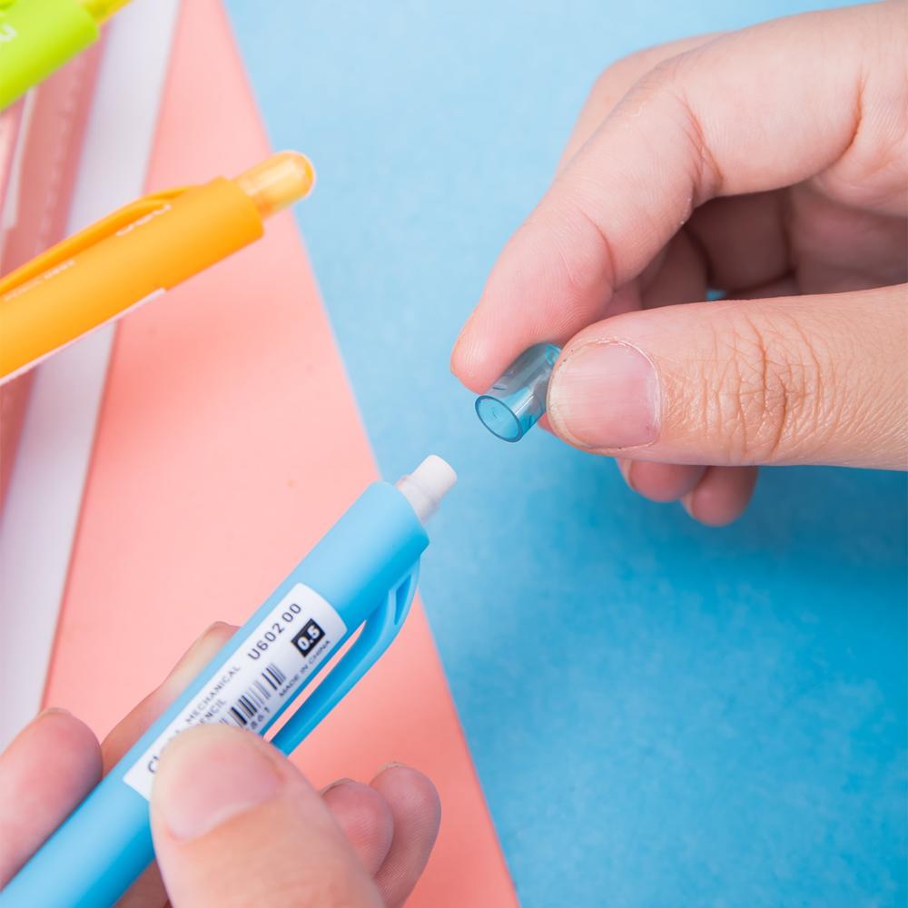 Deli Mechanical Pencil 0.5mm 0.7mm 2B Black Lead 4PCS/Lot Student Writing Pen Color School Stationery EU60200 EU60300