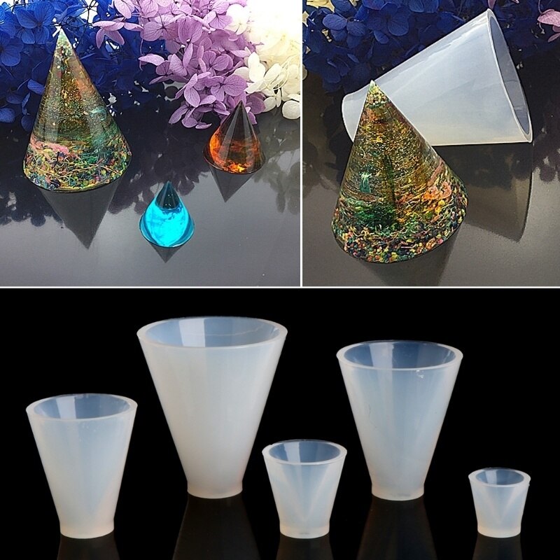Triangular Pyramid Cone Mold Jewelry Making Tools Mold Pendant Silicone Resin Craft DIY Silicone Mold Candles
