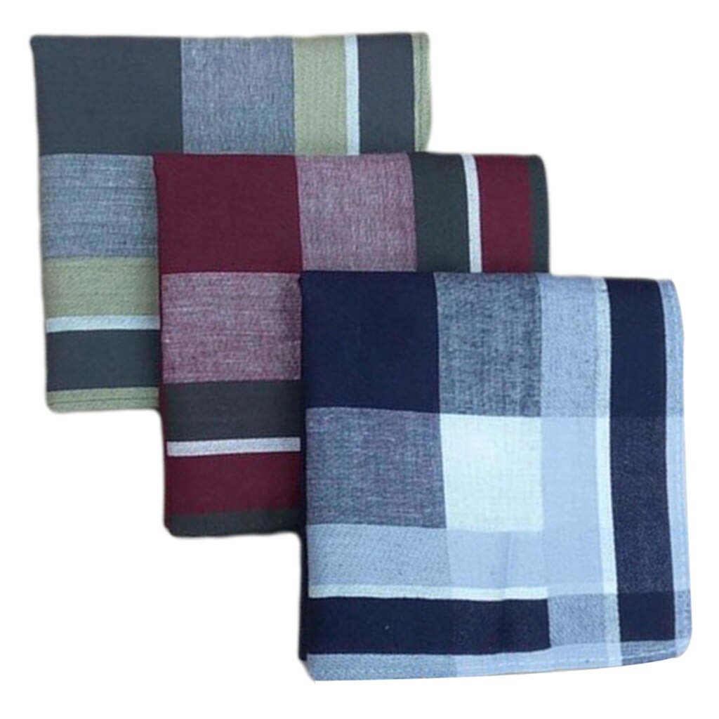 12pçs lenços masculinos clássicos vintage de bolso, toalha de algodão quadrada xadrez listrada para festa de casamento