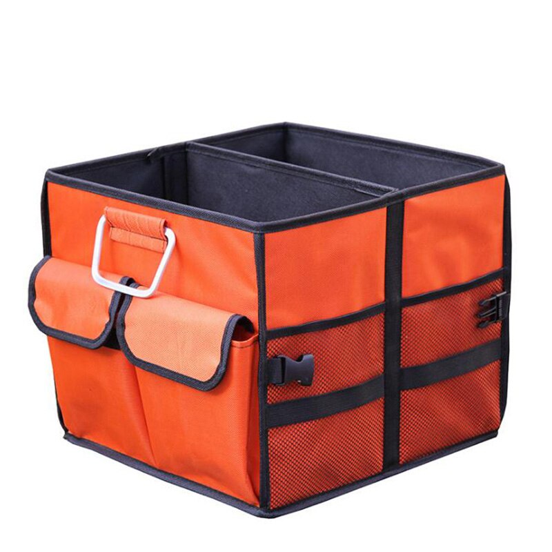 35 x 35 x 30cm automatisk sammenklappelig opbevaringsboks bil bagagerumsorganisator oxford stof bil bagtil sammenfoldelig bærbar opbevaringsværktøjstaske: Orange