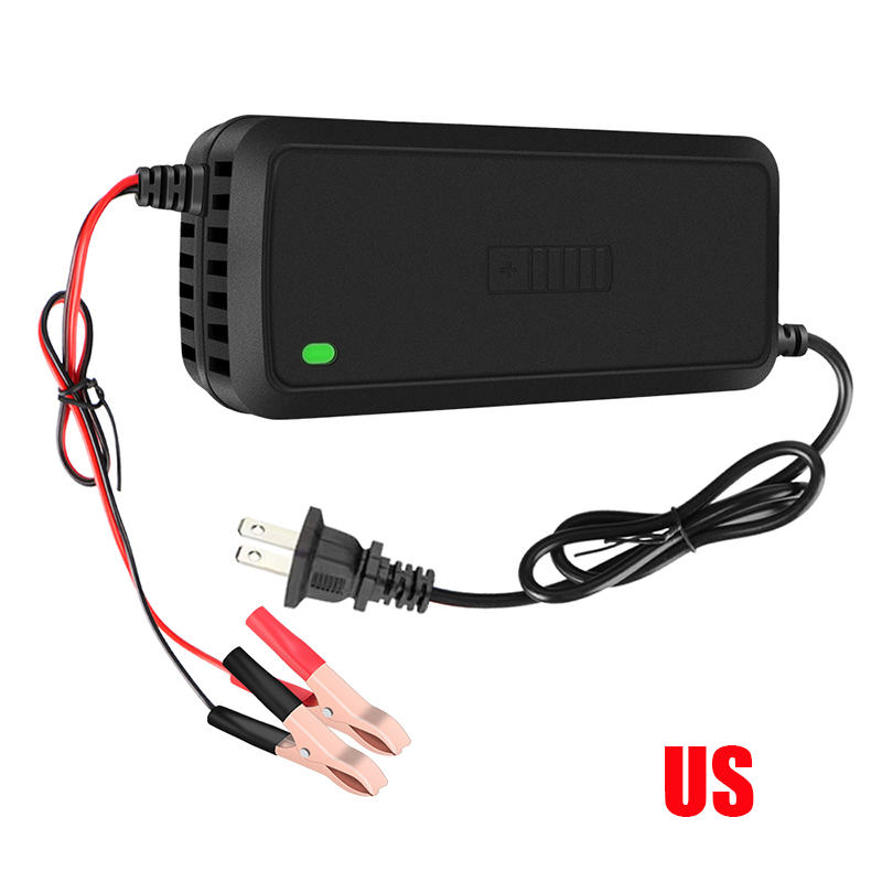 Cargadores de batería de GEL AGM de ácido de plomo de 3 etapas, cargador de batería de coche completamente automático, carga rápida inteligente de 12V 5A: Verde militar