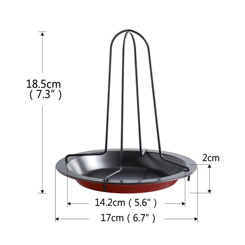 Carbon Steel Upright Chicken Roaster Rack With Bowl Tin Non-stick Cooking Tools Barbecue Fork Bake Pan BBQ Tools Accessories