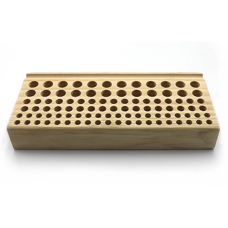 46/98 Holes Pine Wooden Craft Rack Stand DIY Carving Punching Tools Holder Organizer Storing Leather Tool Storage Box: 98 holes