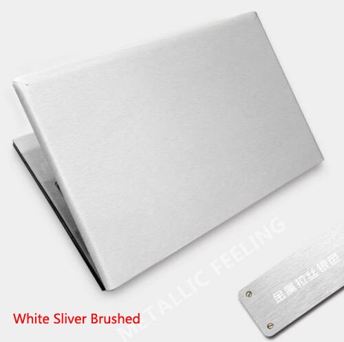 Laptop Skin for DELL XPS 13 9365 - Carbon Fiber PU Leather Sticker - Waterproof: White Silver Brushed