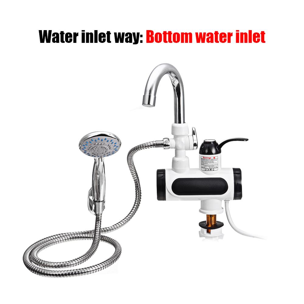 3000W 220V Electric Kitchen Flow Water Heater Tap Instant Water Faucet Heater Cold Heating Tankless Water Heater with LED: Tape2 A