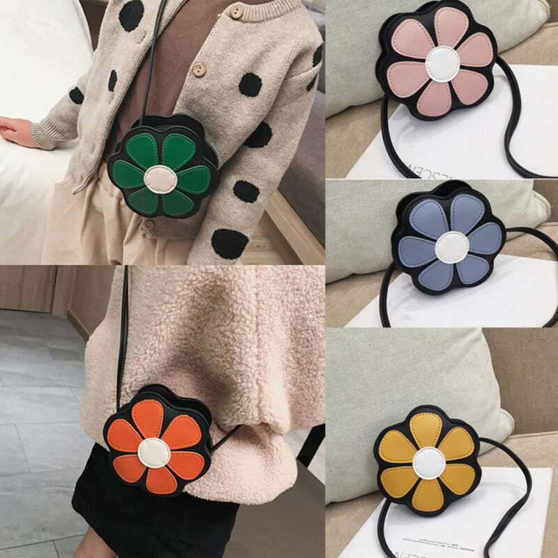 Noennavn sød lille børn pige blomst skulder pung tote pung crossbody tasker håndtaske