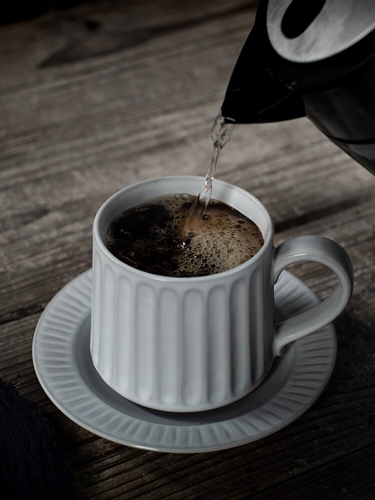 Europæisk håndlavet kaffekop og underkop sæt retro japansk tyk keramisk vintage kaffe blomsterkopper nordisk tekop sæt  of 6 d6d