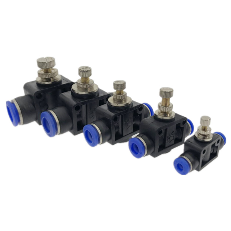 Pneumatische Luftstrom Regler 4mm 6mm 8mm 10mm 12mm OD Schlauch Rohr Gas Fluss Einstellen Ventil anschluss passend zu Luft Geschwindigkeit Kontrolle Kran