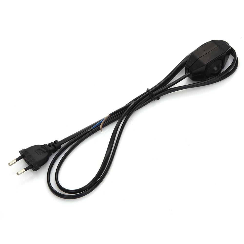 Lysdæmper ledningsledning kabel lysdæmper ledningsledning til led-pære / bordlampe eu-stik 1.8m: Sort