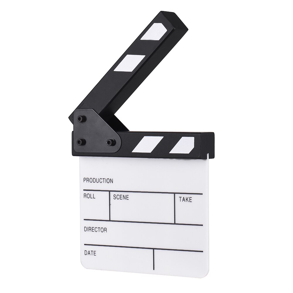 Andoer ClapperBoard Compact Size Acrylic Film Clapboard Dry Erase TV Movie Director Cut Video Action Scene Clapper Board Slate