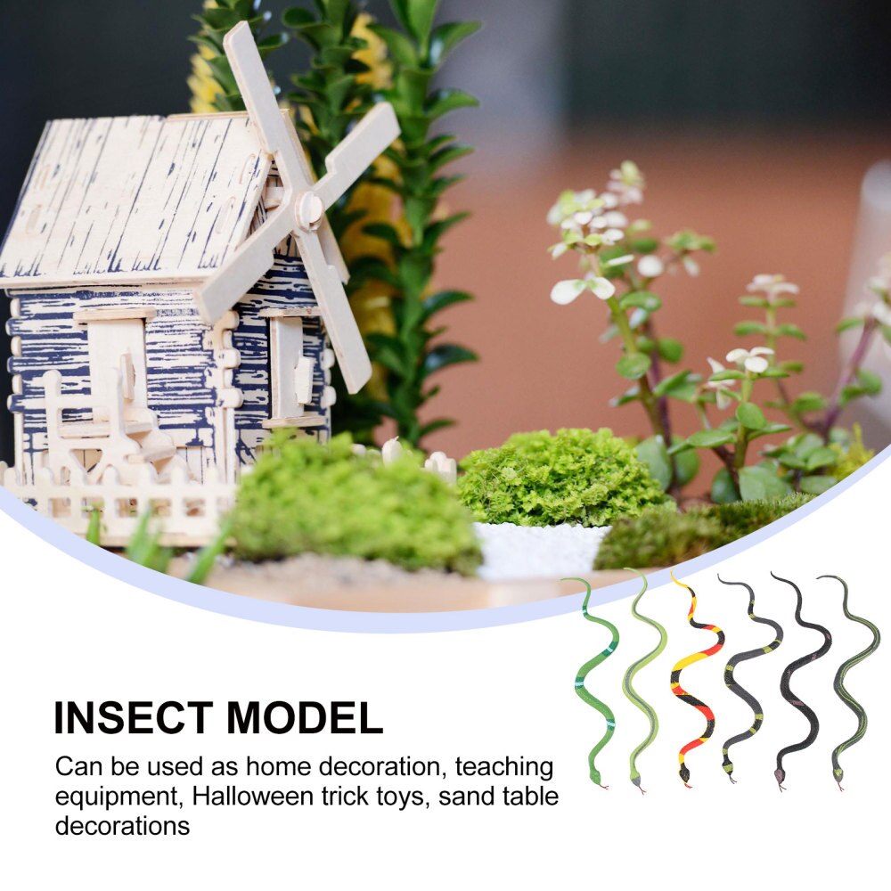 6 stuks realistisch slangmodel speelgoed, delicate, levensechte slang speelgoed truc prop