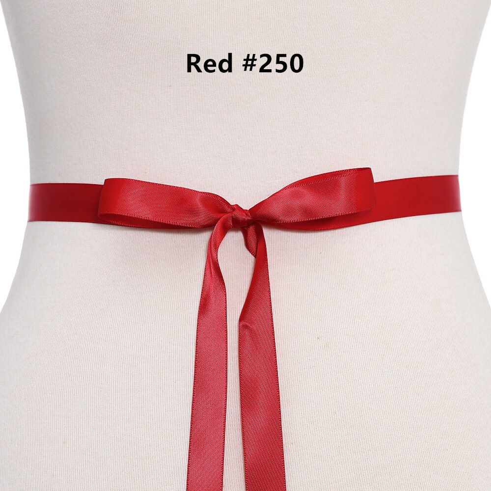 (1PC) Rhinestones bridal belt diamante wedding dress belt with crystal wedding sash for wedding accessories WDD1059: red