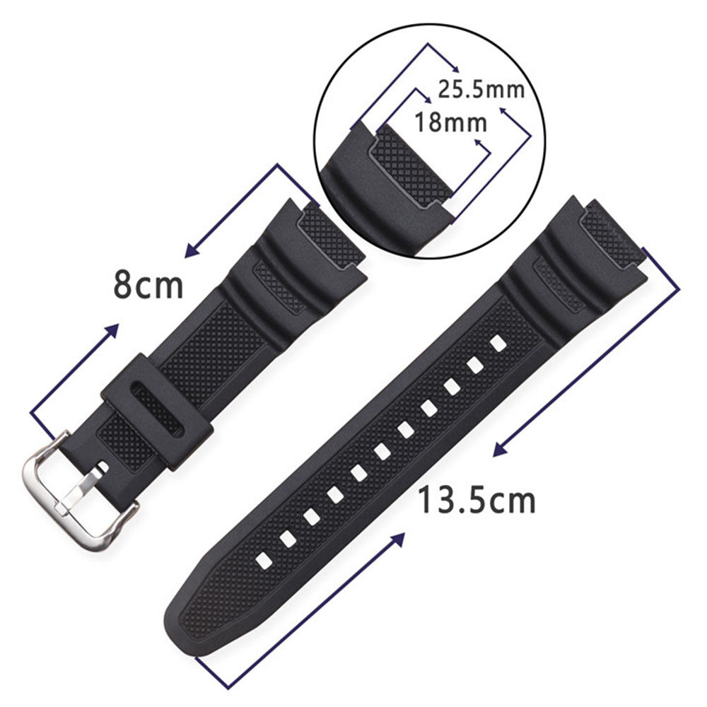 Cinturino per orologio dedicato in gomma da 18 mm per Casio AQ-S810W SGW-400H W-800H AE-1000W F-108WH W215 MRW-200H AEQ-110W Bracciale per cinturino
