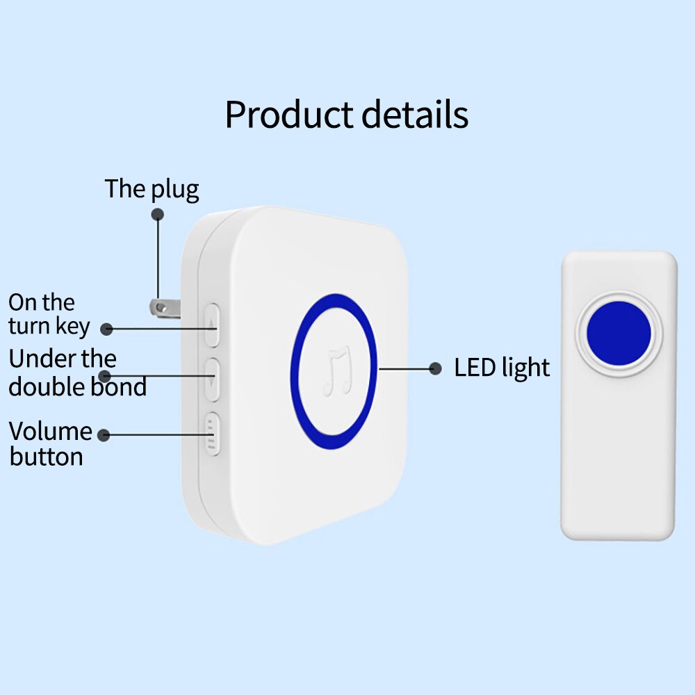 AC 100-240V Doorbell Wire Access Control Wire Door Bell External Wired Doorbell Loud Volume 0-110db With 4 Adjustable Level