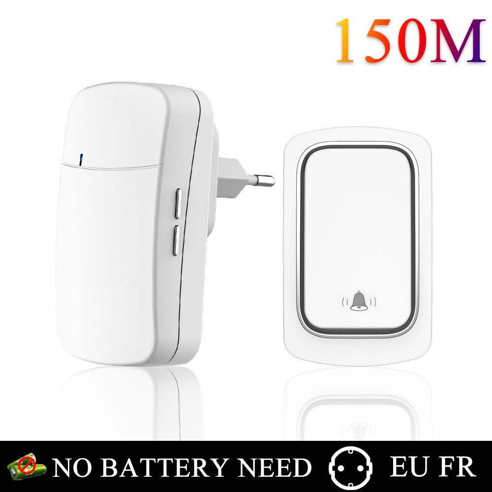 Campanello senza fili esterno 220V campanello ad anello cinetico intelligente imposta ricevitore 2 in 1 impermeabile autoalimentato nessuna batteria per il controllo domestico: 1R 1T