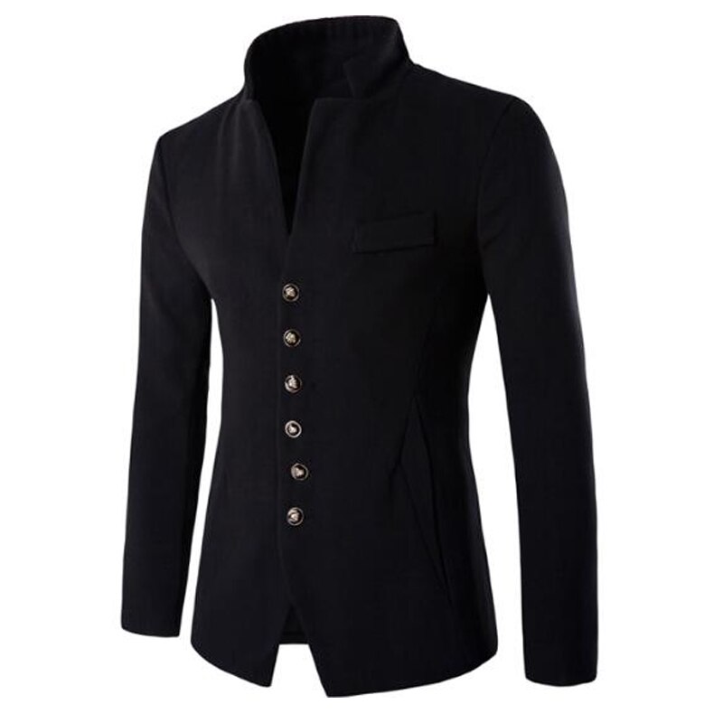 Autumn Blazer Men Chinese Collar Suit Mens Blazer Casual Jacket Men Brand Clothing