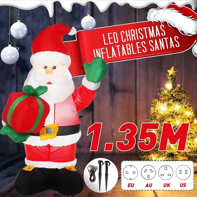 Vrolijk Kerst Opblaasbare Kerstman Outdoor Tuin Binnenplaats Decoratie Opblaasbare Sneeuwpop Led Light Up Notenkraker Speelgoed: Type C EU