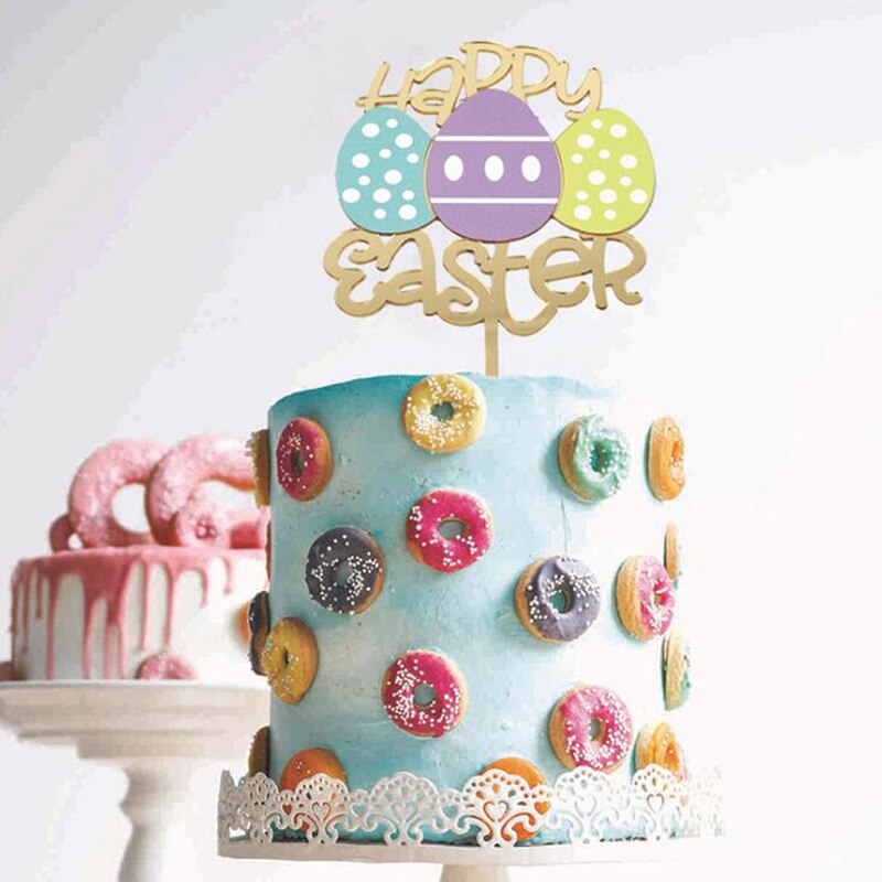 Happy Easter Cake Decoration Product Insert Card Cake Insert Baking Dress Up Birthday Baby Shower
