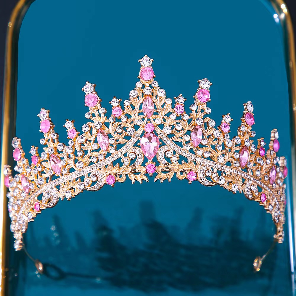 Barok Kristal Tiara 'S En Kronen Voor Vrouwen Bruid Strass Prom Diadeem Bruids Bruiloft Haaraccessoires Sieraden Kroon Tiara: Geplatineerd