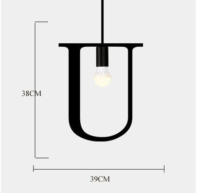 Plafonnier suspendu en fer avec alphabet anglais, éclairage d'intérieur, luminaire décoratif de plafond, idéal pour une réception, un restaurant, un salon, un café, un bar, un bar ou un bureau: Bleu profond