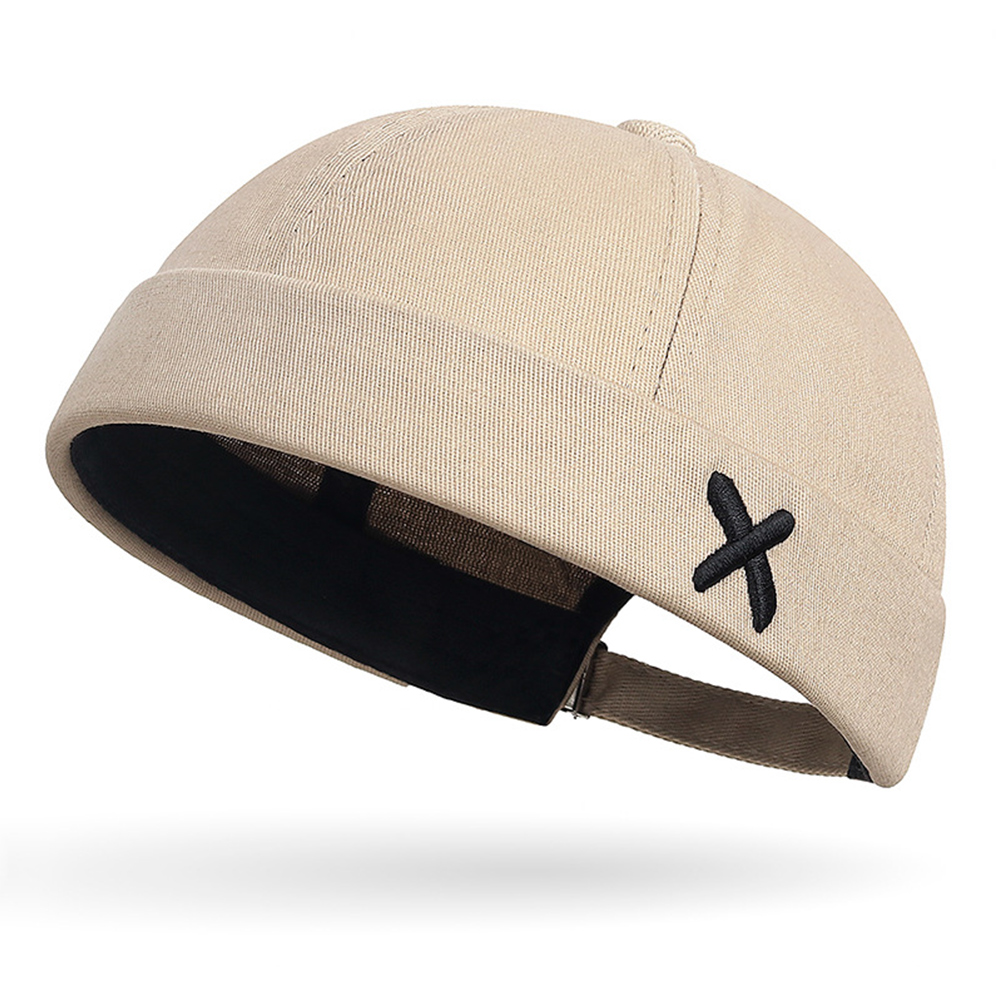 Denim Docker Cap Brimless Hat Solid Skullcap Solid Color Sailor Cap Beanie Hats Men Women Bucket Cap Adjustable Dad Hat: Pink