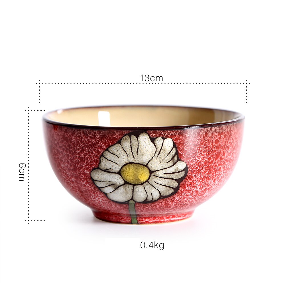 Chinees retro keramisch serviesgoed soeppan lepel borden servies huishoudelijke keukenbenodigdheden handgeschilderd bloemenpatroon: C