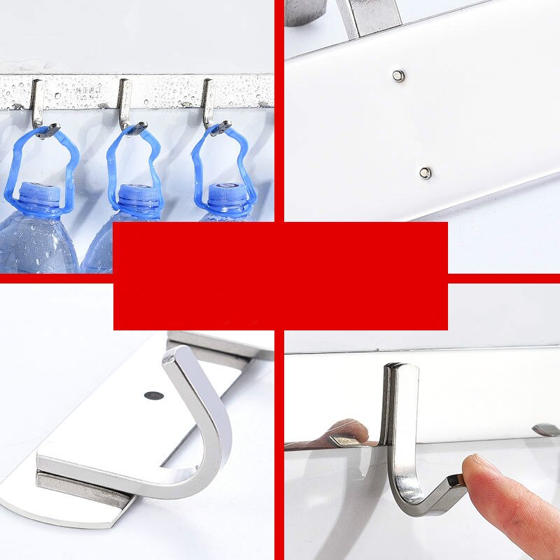 Bathroom Hooks Stainless Steel Hooks Towel Hat Hook Door Hanger Wall Mounted Clothes Coat Hook Round Robe Hook 1-7Hooks E11768