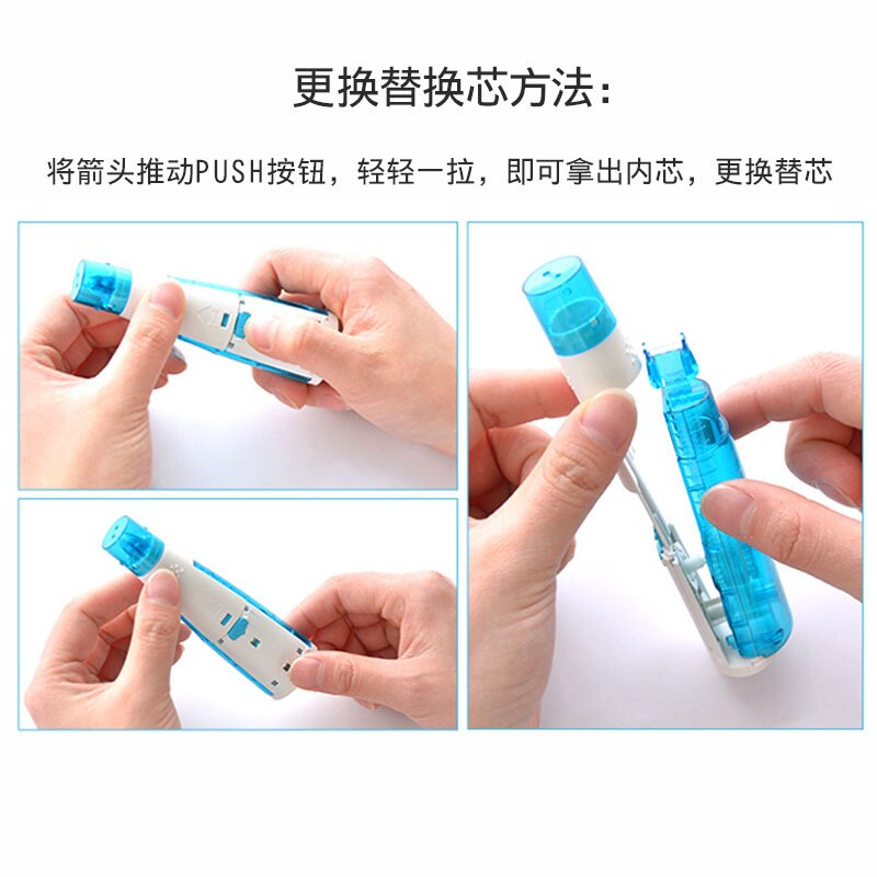 4 kleuren vervangbare dubbelzijdige tape kleefstof dispenser student kantoorbenodigdheden benodigdheden voor school dubbelzijdige tape