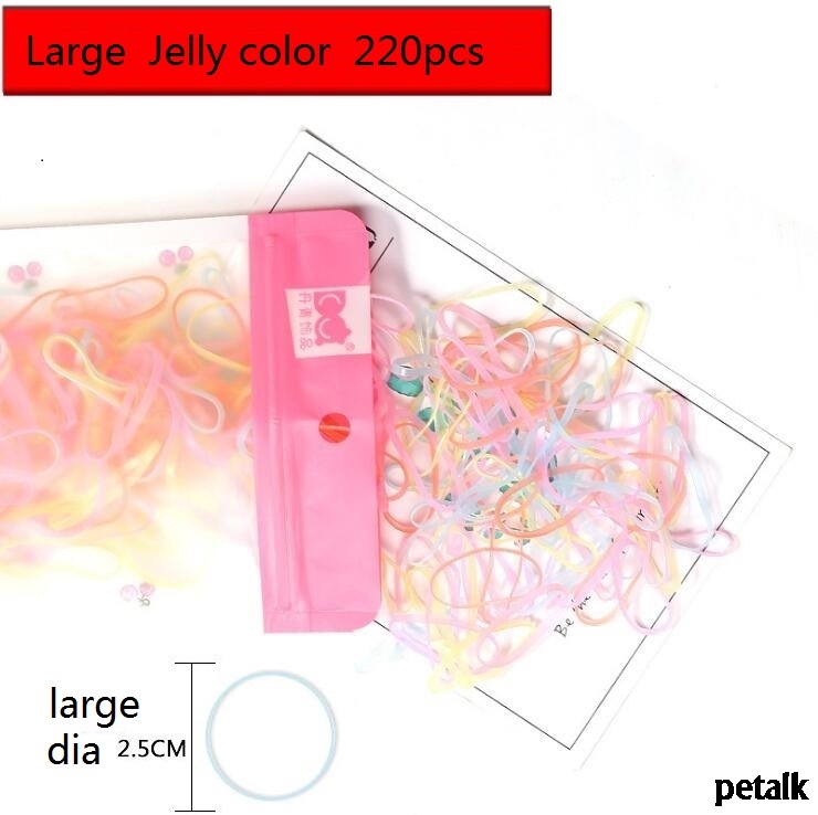 1Bag=220pcs/450pcs Dog Grooming Bands Elastic Dog Rubber Bands for Hair Grooming headwear York Maltese dog: Large Jelly  220pcs