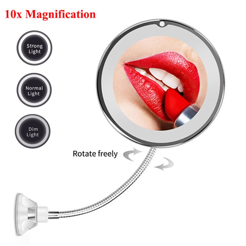 LED Makeup Mirror with LED Lighted Vanity Mirrors Magnifying Mirror Flexible Barber Miroir Shaving Mirrors Cosmetic Mirror